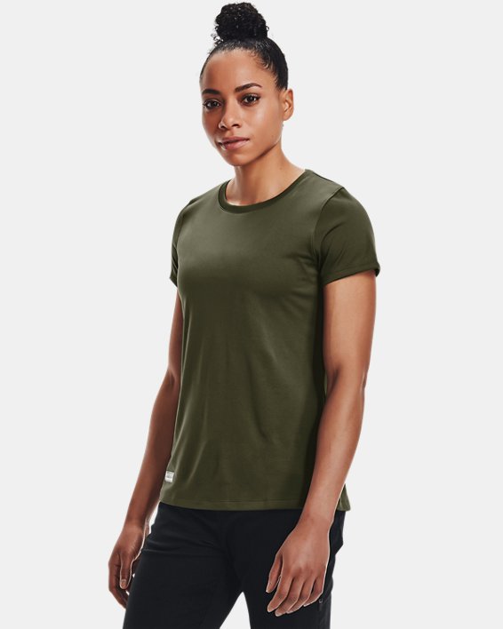 Women's UA Tactical Tech™ Short Sleeve, Green, pdpMainDesktop image number 0